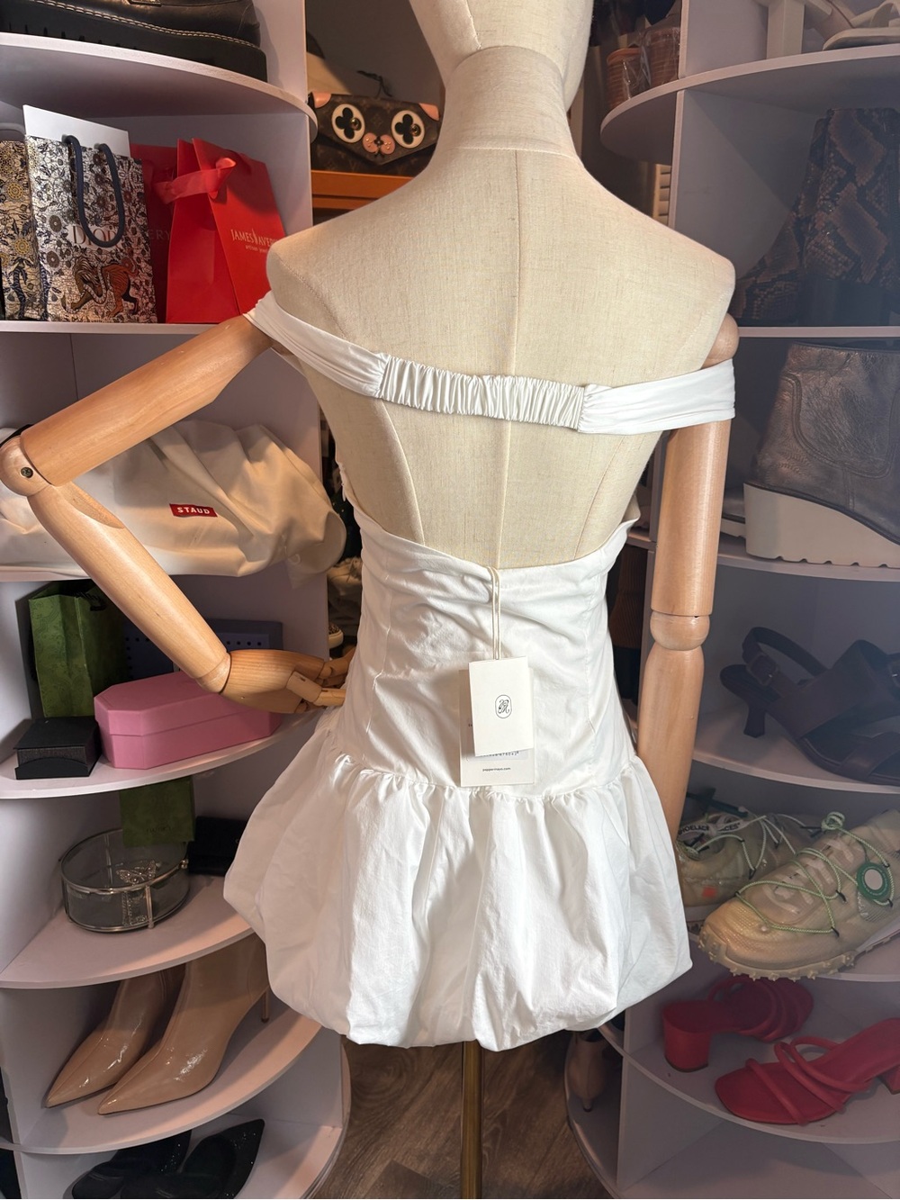 Peppermayo endless romance off shoulder mini dress in white - 4 nwt - Picture 5 of 6